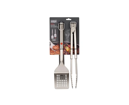 Joseph Joseph Conjunto de utensílios de churrasco de aço inoxidável GrillOut de 2 peças, espátula e