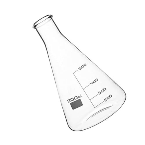VILLFUL Erlenmeyer Flask Laboratory Supplies Scientific Clear Flask Bottom Boiling Flask Flat-Bottomed Flask Conical Flask Science Lab Flask Narrow Mouth Flask Glass Transparent