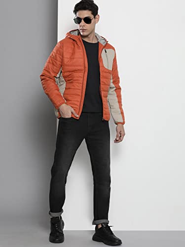 Image of The Indian Garage Co Men Slim Fit Solid Puffer Jackets