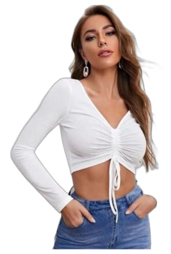 Image of Casual Regular Sleeves Solid Women Crop Top