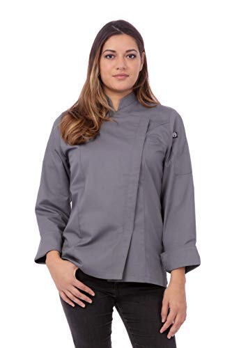 Chef Works womens Lansing Coat chefs jackets, Gray, XX-Large US