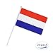 25 Pack Hand Held Small Mini Netherlands Dutch Stick Round Top National Country Flags,Party Decorations Supplies For Parades,World Cup,Festival Events,International Festival