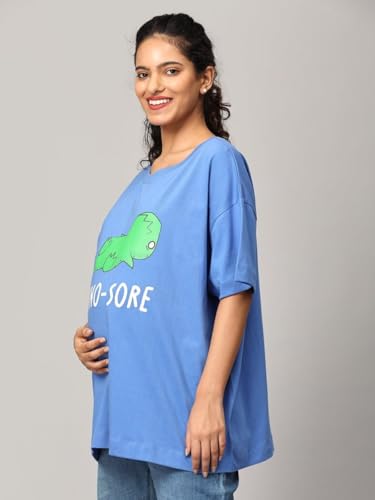 Image of The Mom Store Mom T-Shirt | Cotton | Pre and Post Pregnancy | Quirky Statements | Comfortable | Oversized