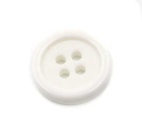 50 botones redondos de resina gruesa de 3 cm de diámetro, de tamaño grande, 4 agujeros, para manualidades, costura, accesorio de decoración (blanco) Cover