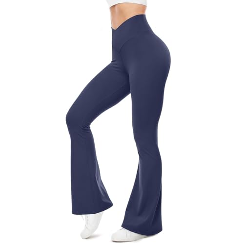 Pantalones de yoga para mujer Push Up Pantalones de pata Seamless Elásticos Medias Pierna Ancha Leggins Fitness Leggings Talla Grande Slim Fit Pantalones Campana Suave para Entrenamiento Yoga Tiempo