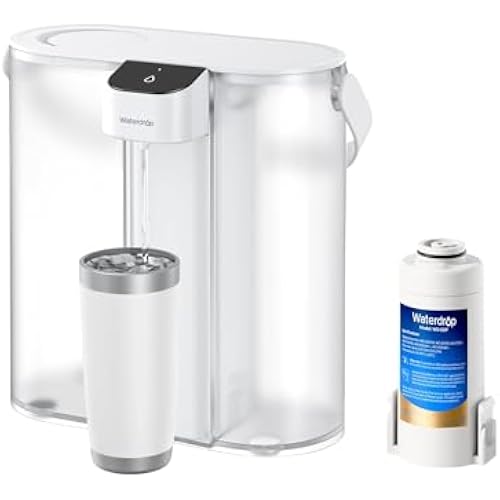 Waterdrop ED02W Compact Electric Water Filter Pitcher, 14-Cup, White