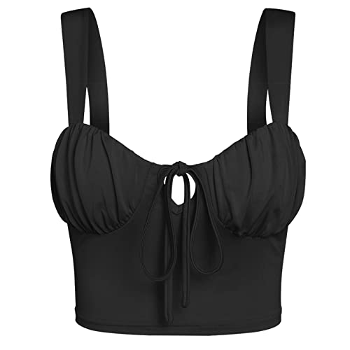 Zaful Front Tie Ruched Bust Milkmaid Crop Top #TOP24