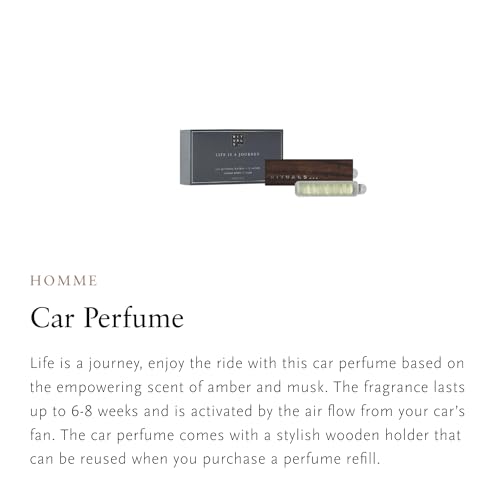 RITUALS Car Air Freshener Homme Collection - Life is a Journey Car Perfume with Arabian Amber and Musk Scent - With Reusable Wooden Holder - 6g - Image 4