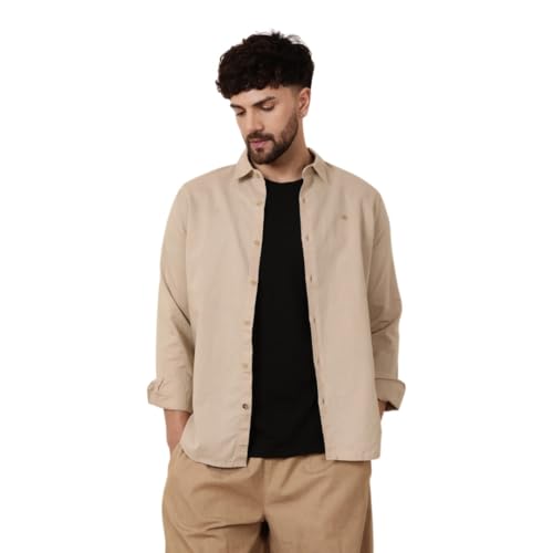 Image of WROGN Men's Linen Blend Shirt | Solid Styles | Slim Fit