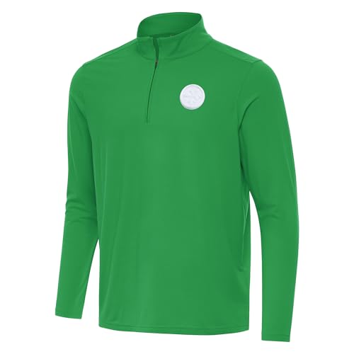 Antigua Men's Kelly Green Pittsburgh Steelers St. Patrick's Day Intent Quarter-Zip Pullover2