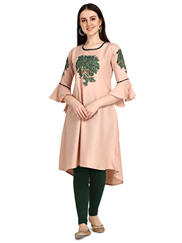Image of Leriya Fashion Women's Slub Cotton Printed A-Line Kurti