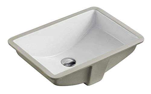 Kingsman 20.9 Inch Durable Rectrangle Undermount Vitreous Ceramic Lavatory Vanity Bathroom Sink - Pure White (20.9 Inch) #TOP6