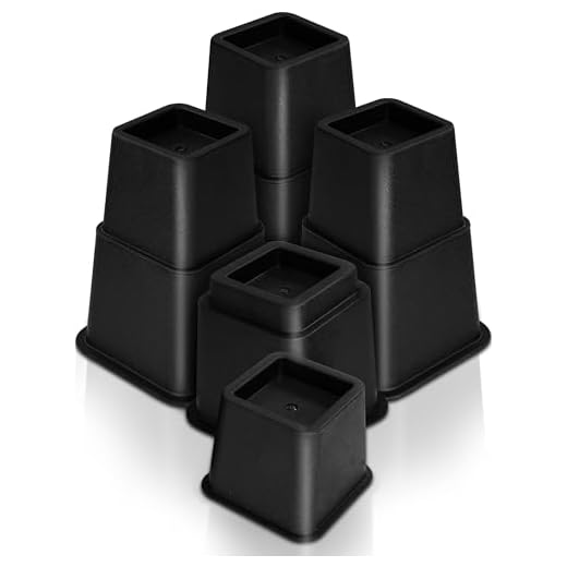Utopia Bedding 8 Piece Premium Adjustable Furniture Risers (4 High and 4 Short) - Heavy Duty Riser with Strong Space Saving for Beds, Tables, Chairs or Sofas (3, 5 or 8 Inch) (Black)