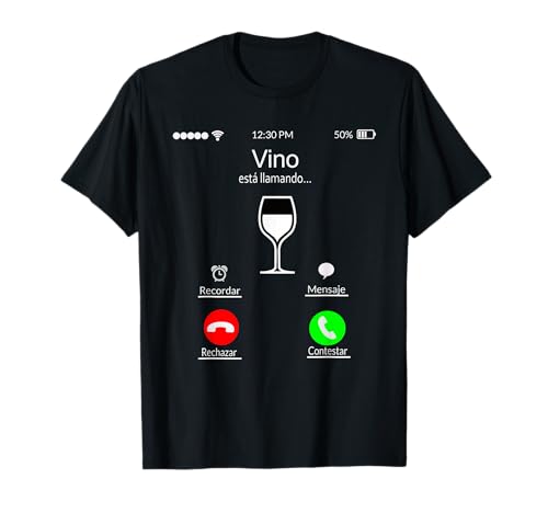 Camiseta Regalo Divertido Vino esta Llamando Camiseta