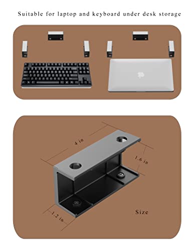 Montura para laptop bajo escritorio con adhesivo y tornillos miniatura 2