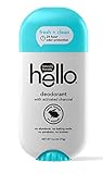 Hello Activated Charcoal Fresh and Clean Deodorant for Women and Men, Aluminum Free, Baking Soda Free, Parabens Free, 24 Hour Protection, 2.6 Ounce