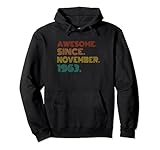 Photo Gallery awesome since november 1963 vintage birth of birthday idea felpa con cappuccio Photo Gallery awesome since november 1963 vintage birth of birthday idea felpa con cappuccio