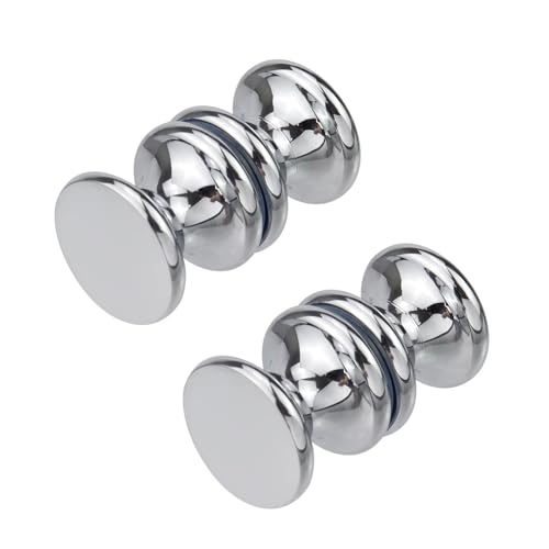 Antrader Shower Glass Door Solid Handles Double-Sided Bathroom Pull Knobs Back-to-Back Chrome Plated Handle, Pack of 2