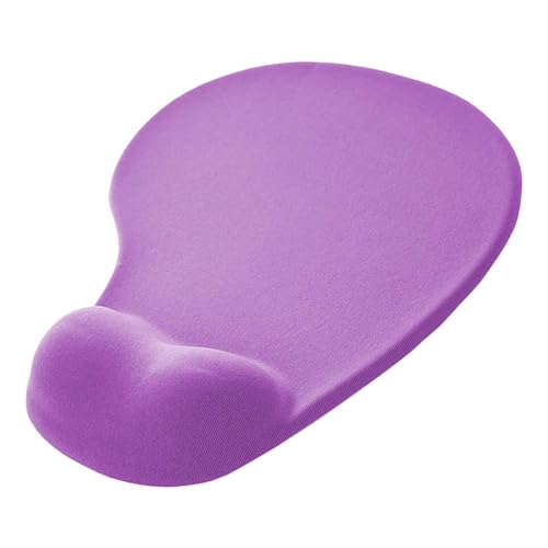 OcioDual Alfombrilla con Reposamuñecas para Ratón, Color Violeta, Alfombra Ergonómica con Apoyo de Gel, Tejido de Tela Suave con Base de Goma Antideslizante para Ratones Láser y Ópticos