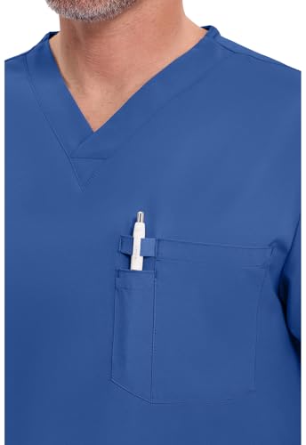 Image of Dickies EDS Essentials Scrubs for Men V-Neck 360 Stretch Medical Scrub Top | Relaxed Fit, 2 Pocket Design, 360 Stretch, Moisture Wicking Fabric, Durable Construction, Side Vents, Easy Care