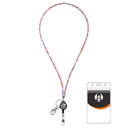 Lanyards For Id Badges - Retractable Lanyards For Women Bling Crystal Rhinestones Id Card Holder For Teacher Badge Keychain Lanyard String (Colorful) #TOP4