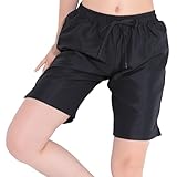 [FELLOW] フェロー 全27色柄 サーフパンツ レディース ロング丈 水着 ハーフパンツ ボードショーツ 大きいサイズ 水陸両用 海 プール ブラック Lサイズ