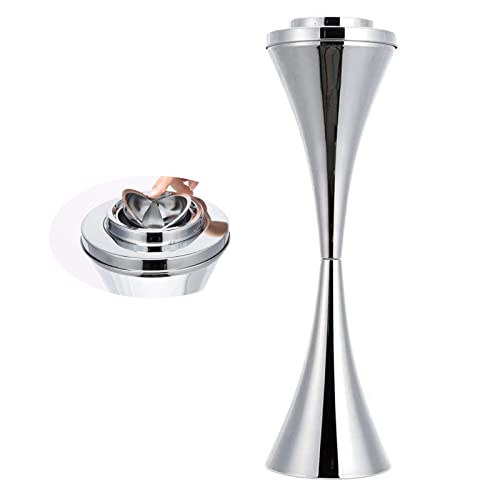 Posacenere da Terra per Esterni, posacenere da Terra Contemporaneo Antivento richiudibile con Coperchio, posacenere Alto da 22 Pollici per Esterni del Patio per Sigarette 1