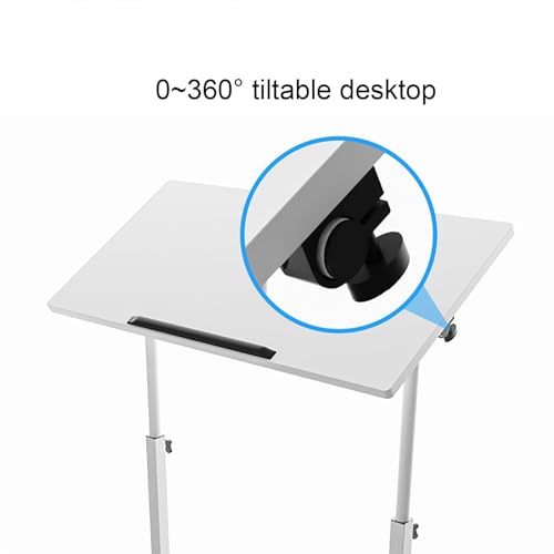 Atril portátil con estante ajustable y ruedas de diseño compacto negro 5