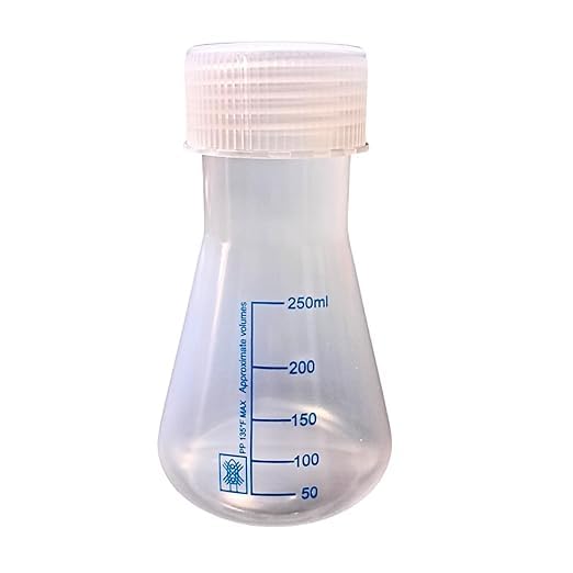 AANIJ® 250 ml Plastic Transparent Conical Flask with Stopper Reusable Flask Narrow Neck | Multi-purpose Flask for Chemistry Lab Experiments Pack of (6)-image-2