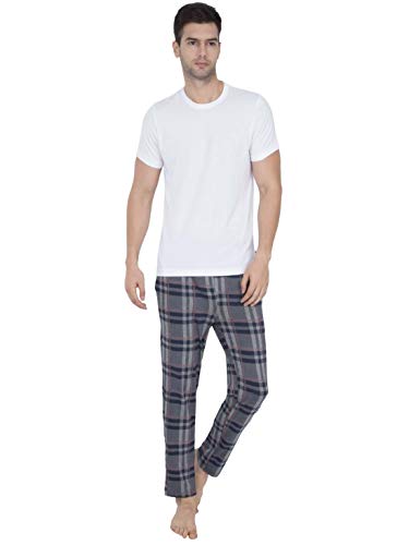 Image of Jockey IM03 Men's Tencel Micro Modal Cotton Elastane Stretch Regular Fit Checkered Pyjama with Side Pockets (Prints May Vary)