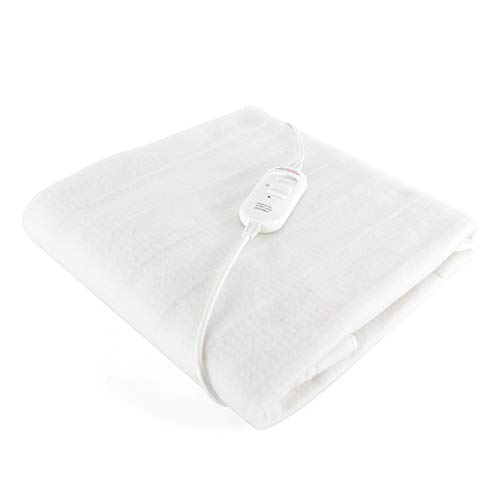 STAYWARM King Size Quality Electric Underblanket with Detachable Controller / 2 Heat Settings/Detachable Cord/Machine Washable/Safe All Night Use - 70w - 130 x 120cm - F904  White