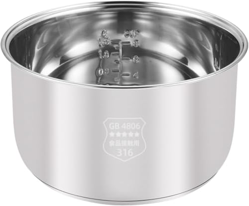 Générique Cuve intérieure de Rechange pour cuiseur à Riz - Acier Inoxydable antiadhésif, Compatible avec Les multicuiseurs - avec Lignes de Mesure pour Une Cuisson précise (Taille : 4 L)