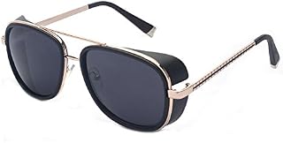Outray Men Women Sunglasses Iron Man Tony Shield Square Sunglasses A15 Black