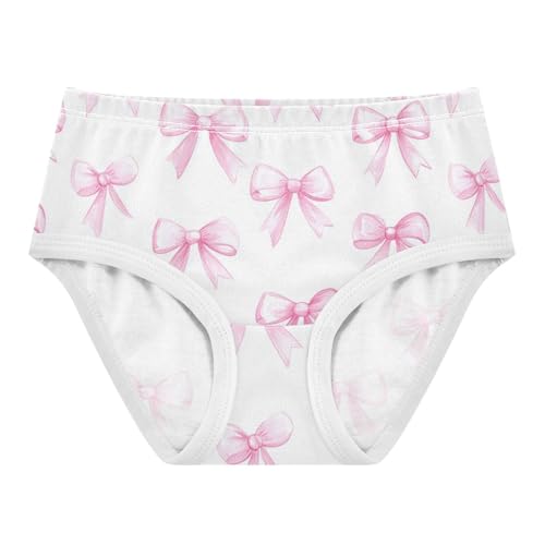 Wusikd Pink Bows Girls' Underwear Cotton White Color Girls Briefs Soft Toddler Underwear 2T