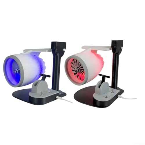 Ventilador de escritorio USB Turbo, estilo de motor de avión, humidificador, iluminación de niebla de alta tecnología, creativo único (azul)