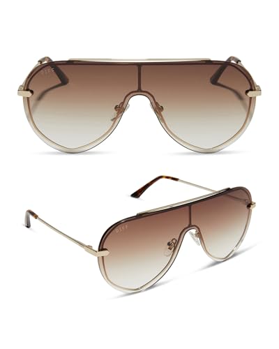 DIFF Imani Designer Oversized Shield Sunglasses for Women UV400 Protection