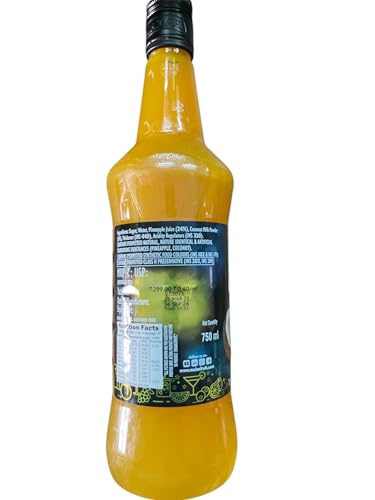 Image of Mala's Fruit Mocktail Syrup Pina Colada 750ML Bottle | Mixer for Cocktails, Drinks, Sharbat, Sorbets, Juices, Beverages (Pack of 3)