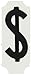 Brady 6450-$ Vinyl (B-933), 2"H Black Condensed Gothic Quik-Align, Legend "$" (Package of 10)