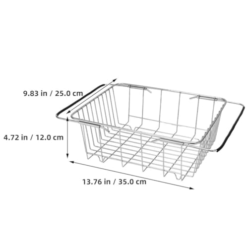 Escurridor de platos extensible de acero inoxidable para el fregadero 3