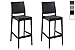 CLP 2er Set Barhocker Maya Aus Wetterbeständigem Kunststoff I 2x Tresenhocker Mit Fußstütze Und Hoher Rückenlehne, Farbe:schwarz