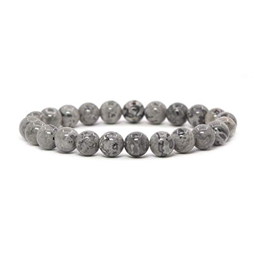 Image of Justinstones Gem Semi Precious Gemstone 8mm Round Beads Stretch Bracelet 7 Inch Unisex
