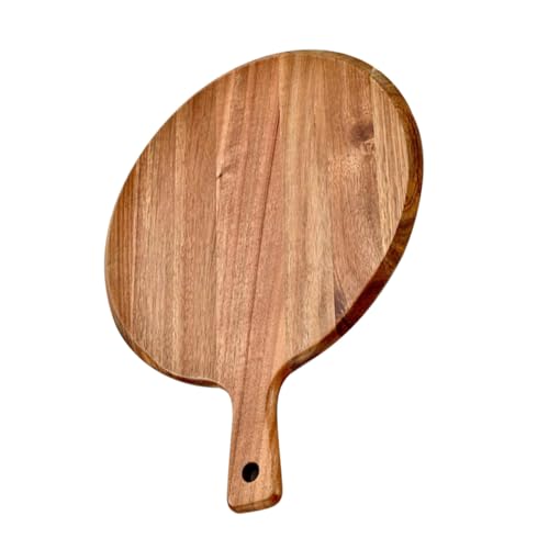 Lurrose 木製丸型まな板 ピザ ステーキ用多機能カッティングボード 食卓装飾兼用 家用キッ ー