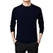 Mens Pullover Sweater - Autumn Winter Men Round Neck Knitted Sweater Fashion Casual Solid Color Simple Comfortable Warm Long Sleeve Knit Tops Slim Streetwear,Blue,3XL(85-95Kg)