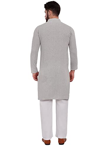 image for SKAVIJ Men’s Natural Raw Cotton Kurta Pajama Set - Traditional Eid &
