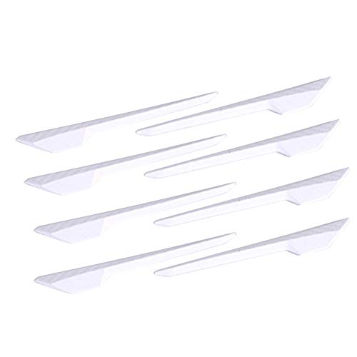 idain One Set 8 pcs Universal PVC Rearview Mirror Anti-Rub Crash Bar Strip Carbon Fiber Door Bumper Protector Stickers,White
