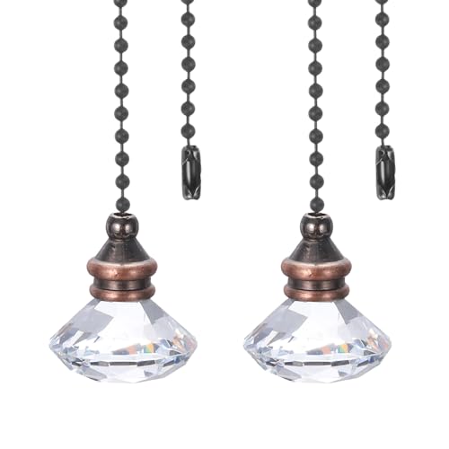 PATIKIL Ceiling Fan Pull Chain, 2 Pack 12" Decorative Diamond