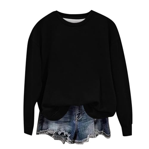 DDAPJ pyju Sweatshirts for Girls Kids Casual Long Sleeve Crew Neck Pullover Loose Fit Solid Color Basic Sweatshirt 1-12 Years4