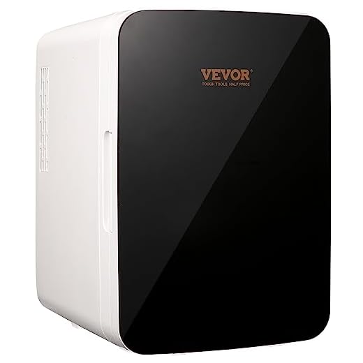 VEVOR Mini Frigorifero Portatile Nero Capienza Max. 10L Funzione Raffreddamento/Riscaldamento Intervallo Temperatura -9℃-65℃, per Trucco Bellezza, Cosmetico, Rumore 38dB