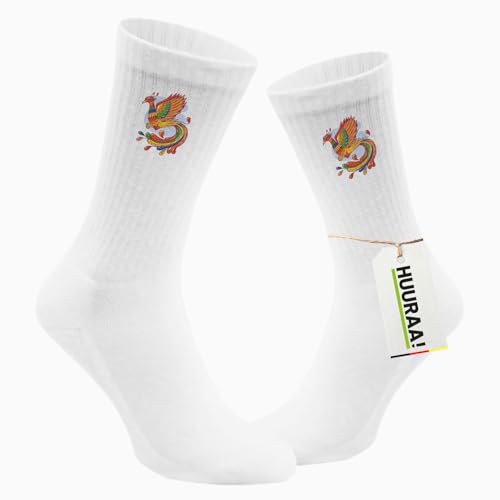 Huuraa Unisex Socken Phönix Fabelwesen 37/41 White Baumwolle Tennissocken Geschenkidee