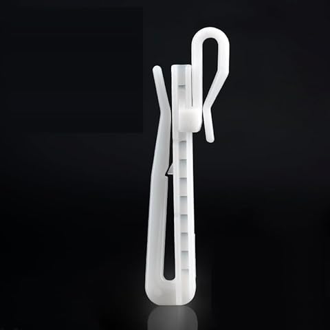 rhinocats 90pcs Plastic Curtain Hooks,Adjustable Depth Pinch Pleat Locking Curtain Tape Clip Hook for Window Curtain, Door Curtain and Shower Curtain (2.7 inches) Cover